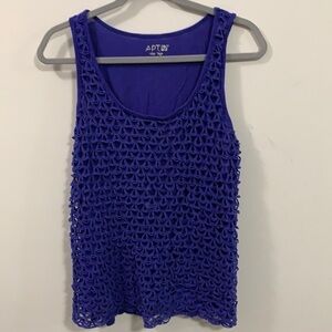 Women’s Apt. 9 purple tank with crochet overlay